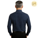 [PAGUE 2 LEVE 4] Kit Camisa Social Listrada Tecnológica Varick em Malha de Seda Gelo (Não Amassa Nem Desbota!) + BRINDES: Cinto, Carteira e Relógio